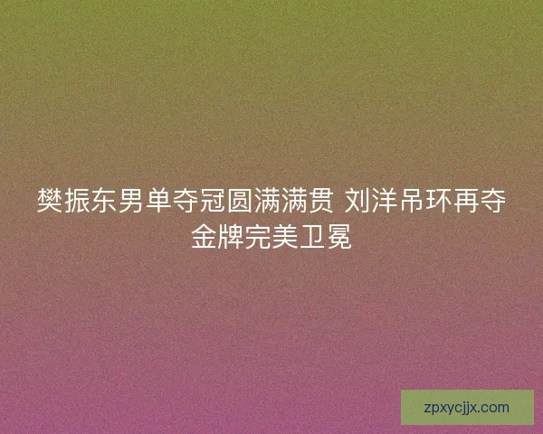 樊振东男单夺冠圆满满贯 刘洋吊环再夺金牌完美卫冕
